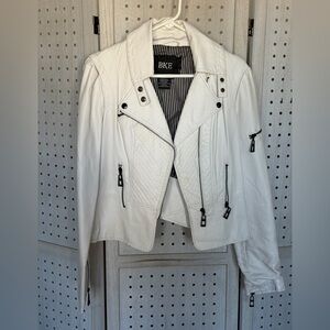 BKE Women's Off-White Leather Jacket